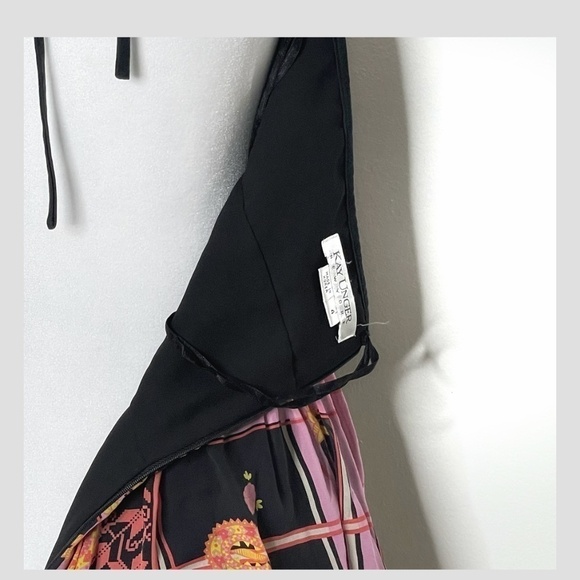 Kay Unger Silk Pin Up Style Halter Top Mid Length Cocktail Occasion Dress Size 4 - Picture 3 of 12